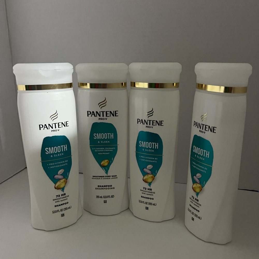 Lot of 4 - Pantene Pro-V Smooth & Sleek Shampoo - 12 fl oz